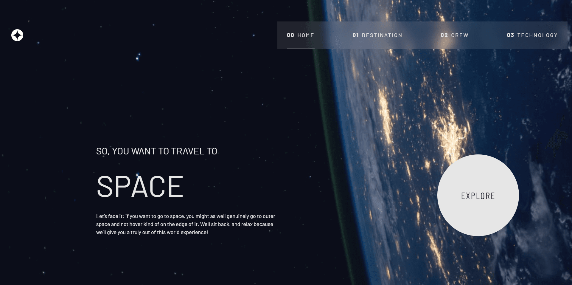 Space Tourism Website (10/2021 - 11/2021)